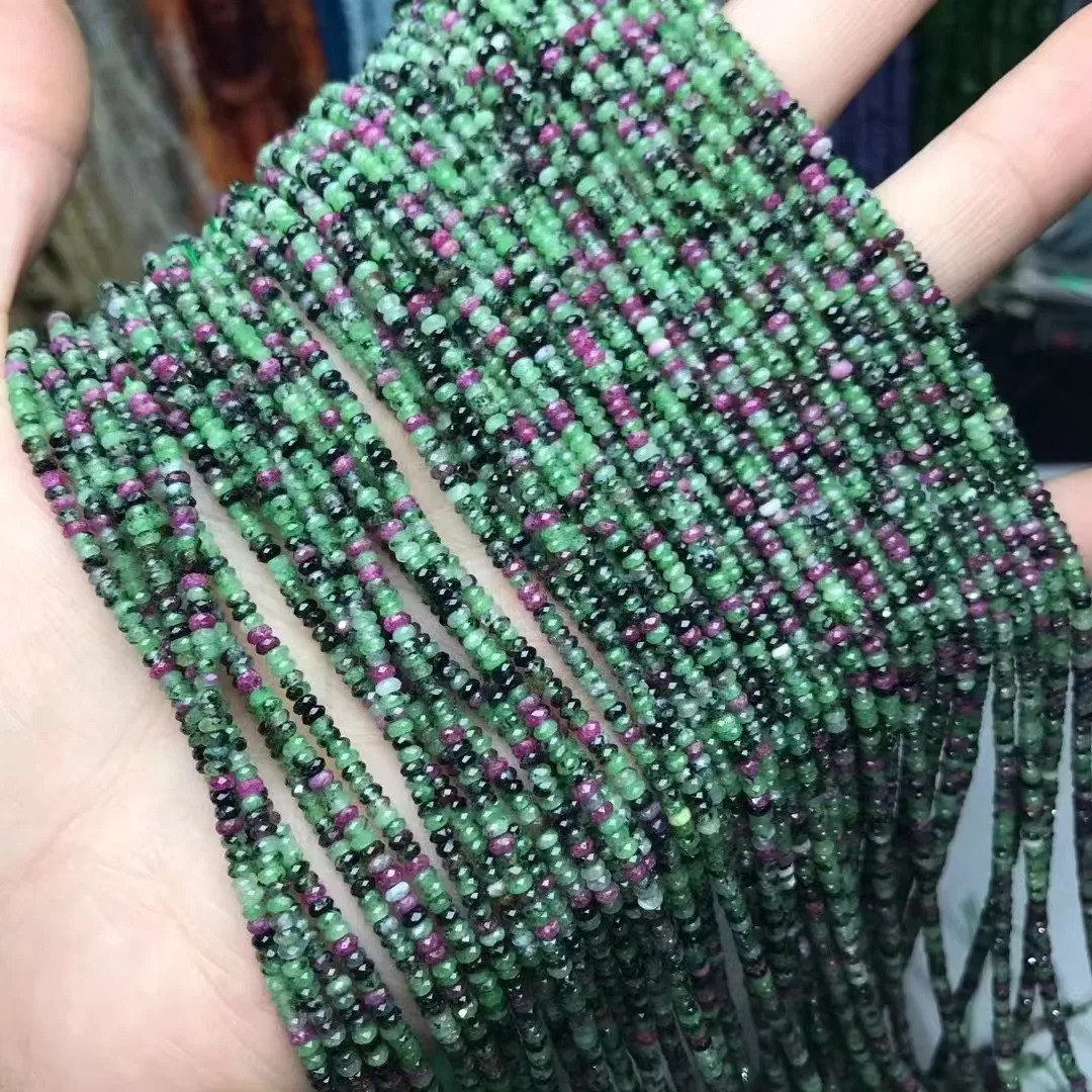 Natural Ruby Zoisite Cutting Loose Beads Semi finished DIY Jewelry Accessories 1x25mm 241212
