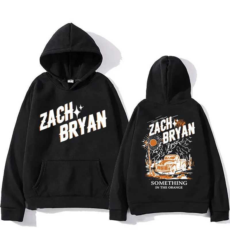 Zack Bryan Country Music Orange Hoodie Fashionable Harajuku Retro Casual Song Set Long Sleve Strtwear Unisex X241216