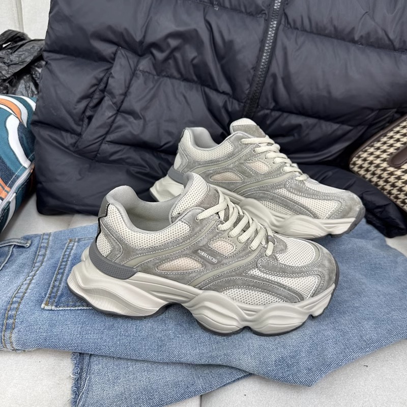 2024 spring new fashion daddy shoes female thick sole mesh breathable running casual sneakers