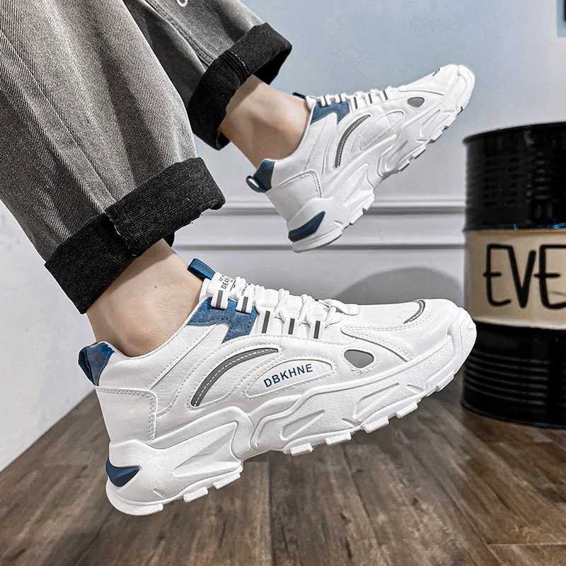 Casual Running Height Increasing Trendy Low Cut Thick Sole Spring Season Men Sport Shoes Versatile Skate ShoesC250325