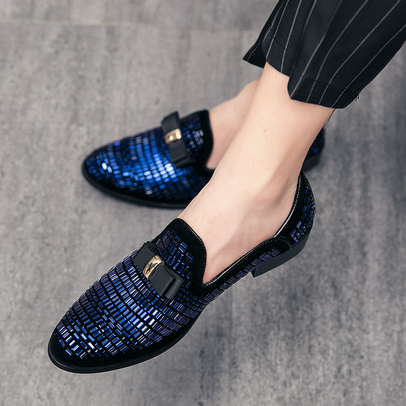 2022 Evening Formal Dress Rhie Loafers Casual Prom Wedding Party Leather Slip On Shoes Men Sier Plus Size 48