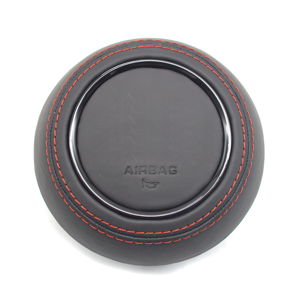 For Audi A4 B8 A3 8V white green red leather Steering wheel decorative cover Paint black logo