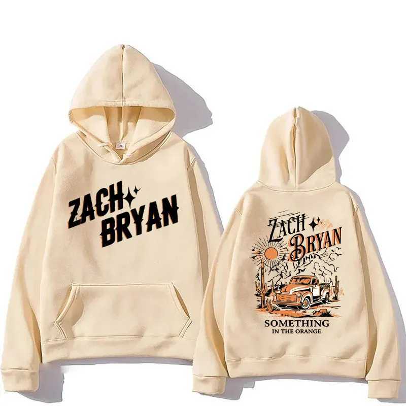Zack Bryan Country Music Orange Hoodie Fashionable Harajuku Retro Casual Song Set Long Sleve Strtwear Unisex X241216