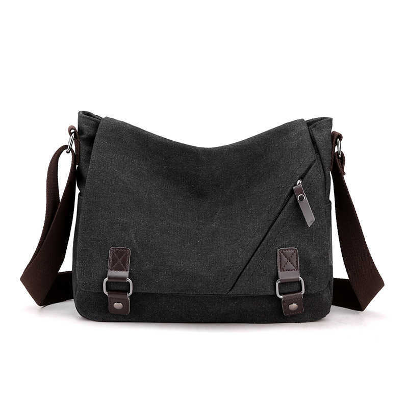 Light men's bag men's canvas large capacity messenger bag multifunctional fashion trend leisure shoulder bag 241215