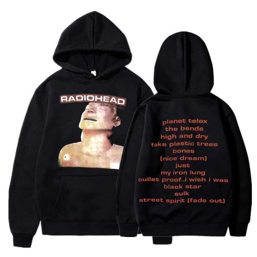 Vintage rock band Radiohead hoodies hip-hop all music albums printed sweatshirts Harajuku T-shirts super big hoodies Tns X241216