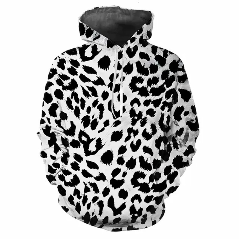 Leopard Stripe Hoodie Pullover Long Sleeves Loose Sweatershirt 3D printed Autumn Fashion Trend Clothes Street Cool Hooded Hoodie 241214