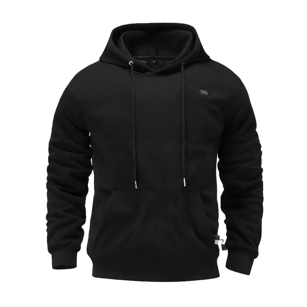 Portable Hoodie Cotton Clothing Heating Hoodie Usb Mens Hoodie Adjustable Temperature and Size Winter Top 241214