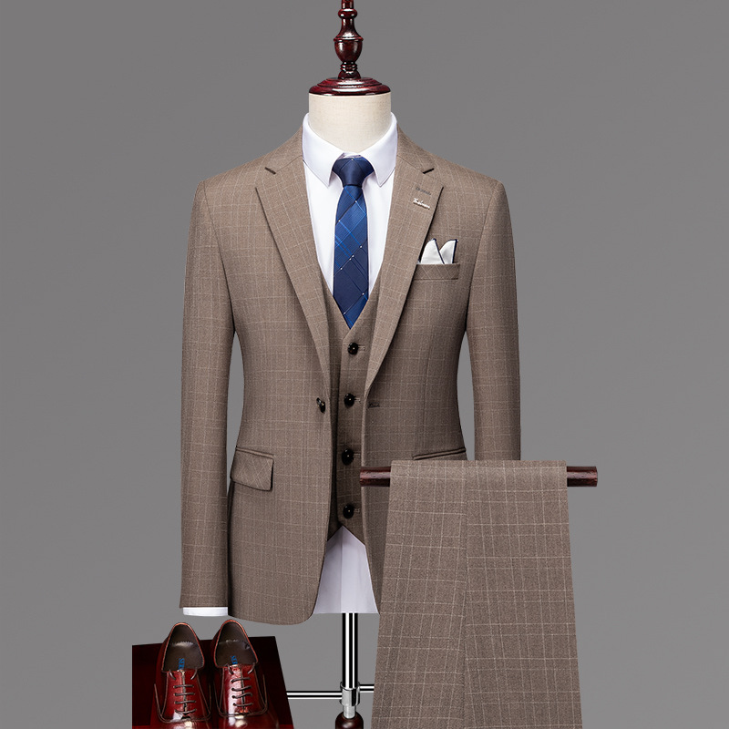 G1216Men's three piece suit wedding dress slim fit business casual