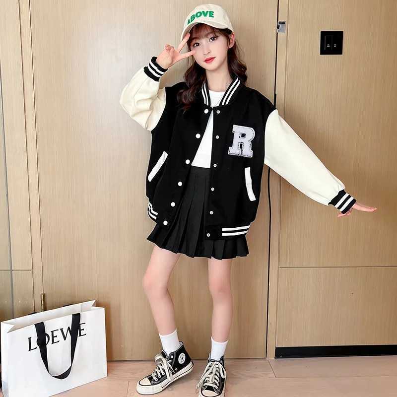 Teenage Girls Baseball Jackets For 5-14 Years Old Teens Clothes Children Sports Outerwear Coat Spring Autumn Fashion Boys JacketXJ241214
