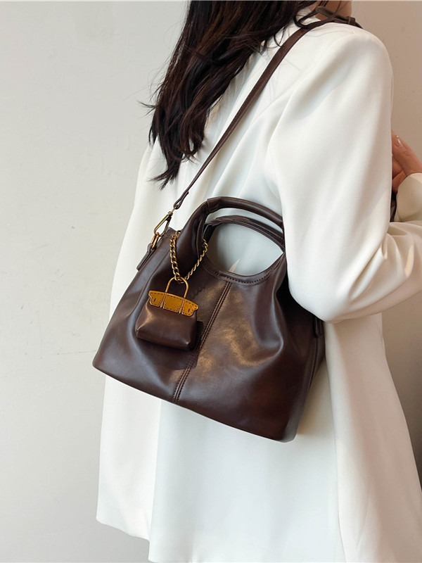 Women Shoulder NEW hot Fashion Design Trendy Versatile Handbag Beautiful Retro Vintage Crossbody Bag Triple Black Grey Coffee Free shipping