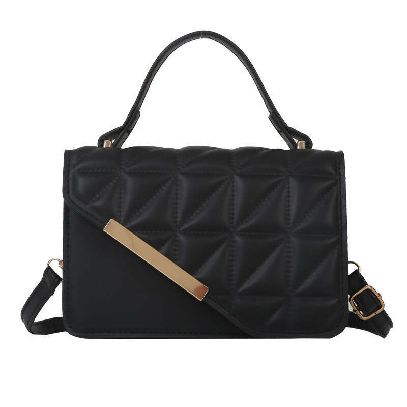 Ladies' Dia Grid Embroidery Thread Fashionable Women's Single Shoulder Crossbody Bag, Texture, This Year's Popular Hand-Held Small Squa