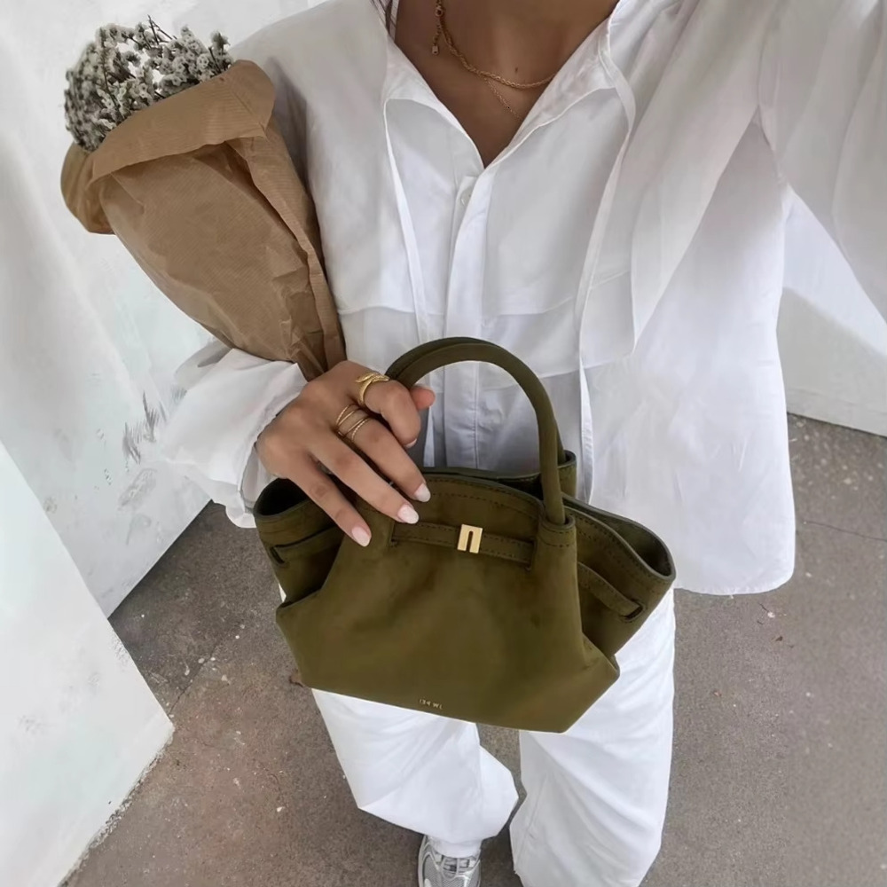 New Fashion French Women s Suede Leather Underarm Handbag Designer Women s Handbag bag
