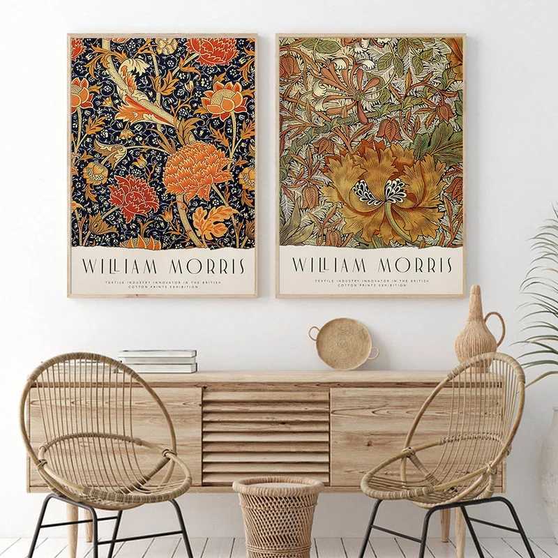High Quality Vintage Leaf Flower William Morris Museum Canvas Paintings Nordic Posters and Prints Living Room Home Decoration Wall Art Pictures T24121