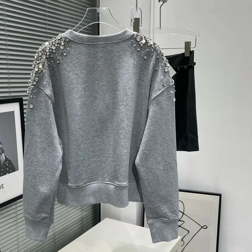 Womens custom diamond casual Pullover original n cotton Crewneck highquality sportswear 241211