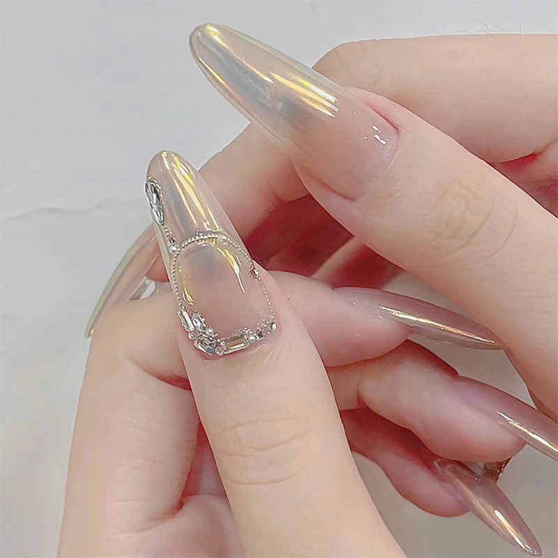 1 bottle of Moonlight Mirror Nail Sparkling Powder Paint Aurora White Chromium Dust Decoration Accessories 241213