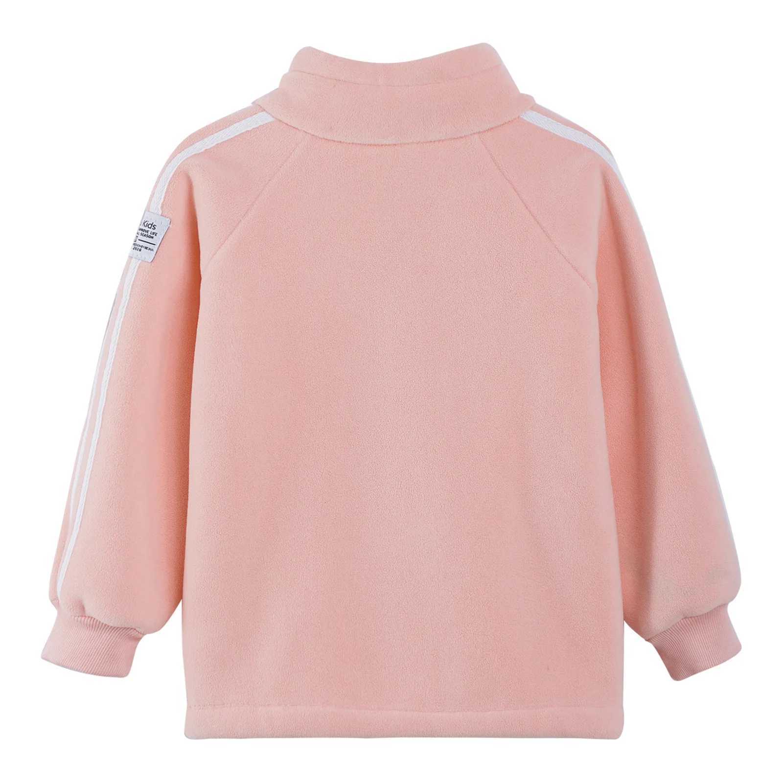 2023 Kids Boys Girls Winter Warm Overcoat Fashion Zipper Fleece Jacket Casual Solid Color Stand Collar Long Sleeve Coat OutwearXJ241214