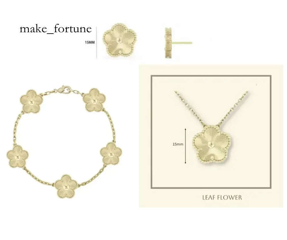 5 Clover Designer vanly Cleeflies vanity cleeflies Necklace For Women Jewelry Pendant Necklaces Bracelet Stud Earring women Day Birthday Gifts Three-Piece Set A73