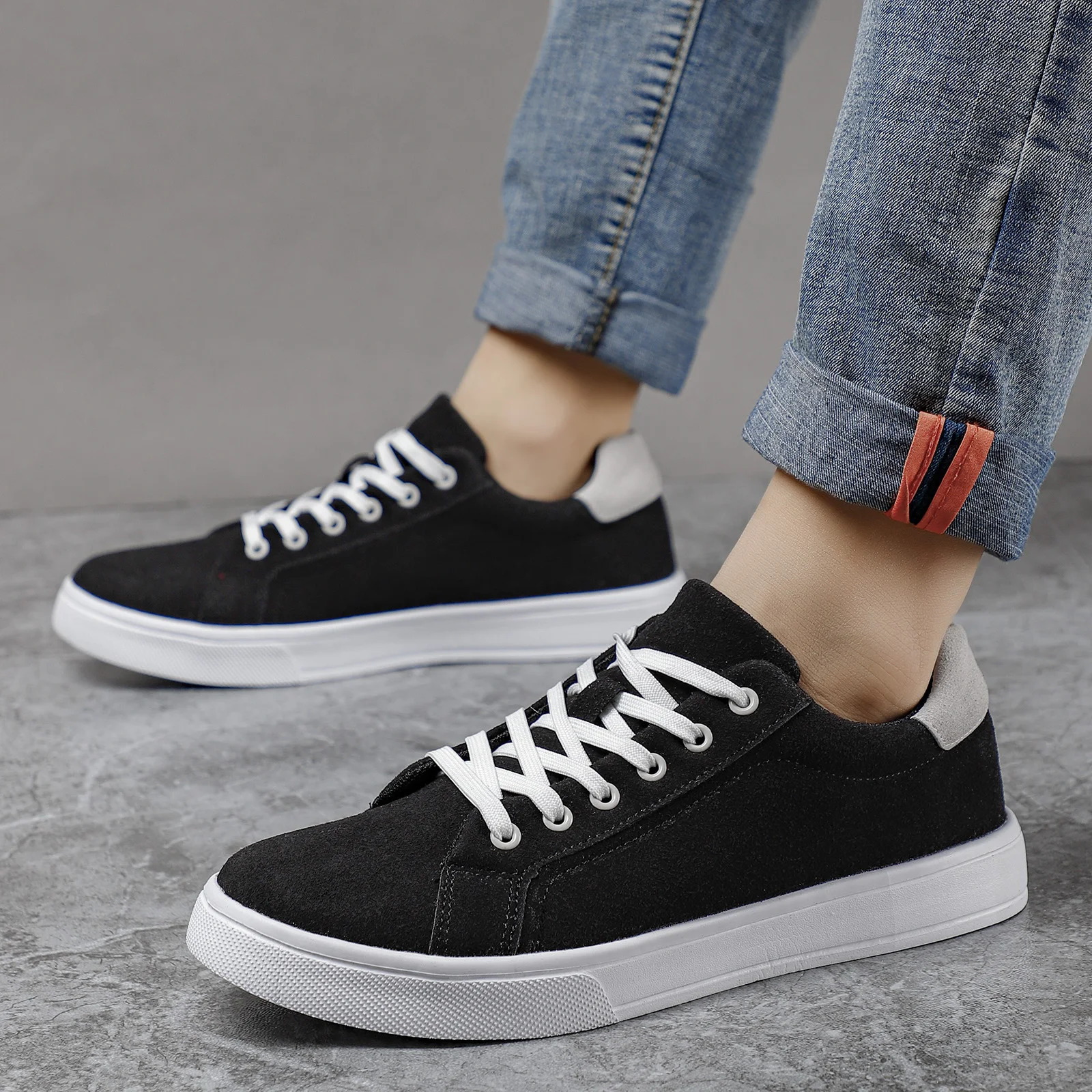 Mens shoes mens sports shoes leather plush comfortable lightweight casual shoes outdoor walking shoes Plus size 39- 241213