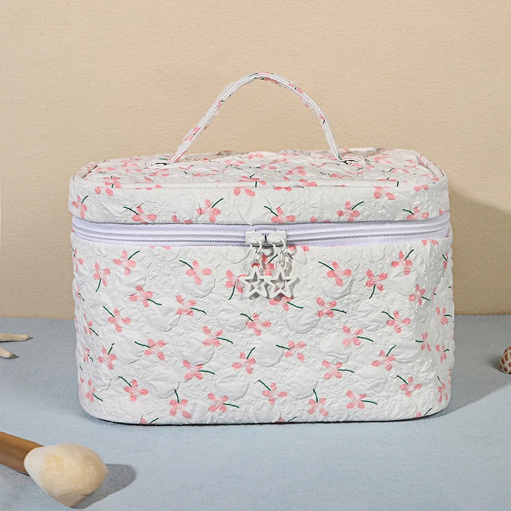 3Pcs Floral Makeup Bag Makeup Storage Bag Large Capacity Cosmetic Holder Bag Aesthetic Portable Cosmetic Pouch Soft Toiletry Bag 241212