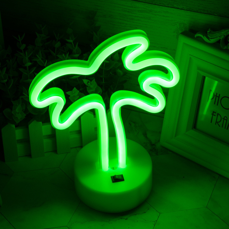 Indoor Neon LED Lamp for Home Decor - Multi-Color, Rechargeable via Battery or USB