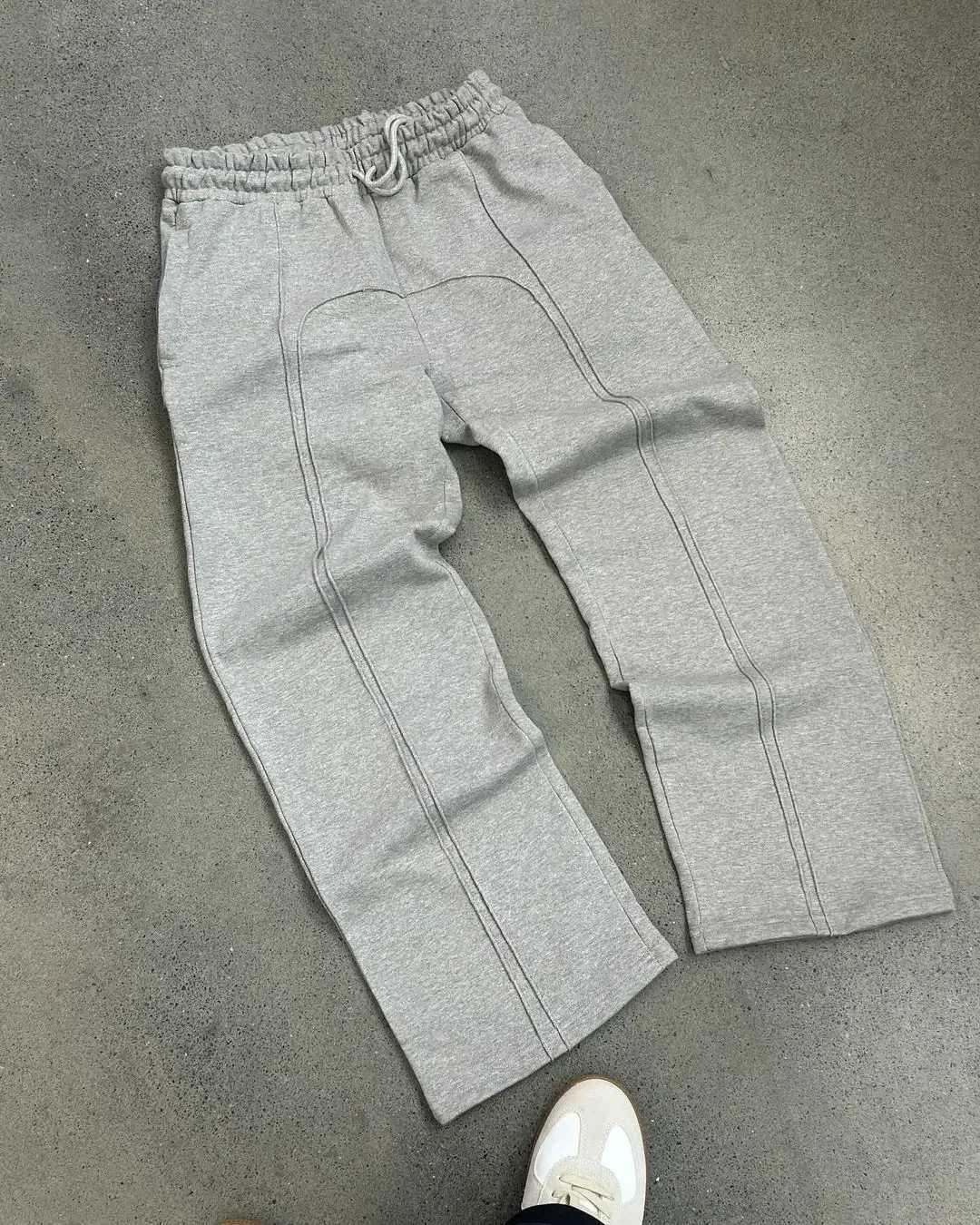 American Harajuku Retro Splicing Oversized Sweatpants Men Personalized Streetwear 2024 High Street Trendy Straight Casual Pants X2503191