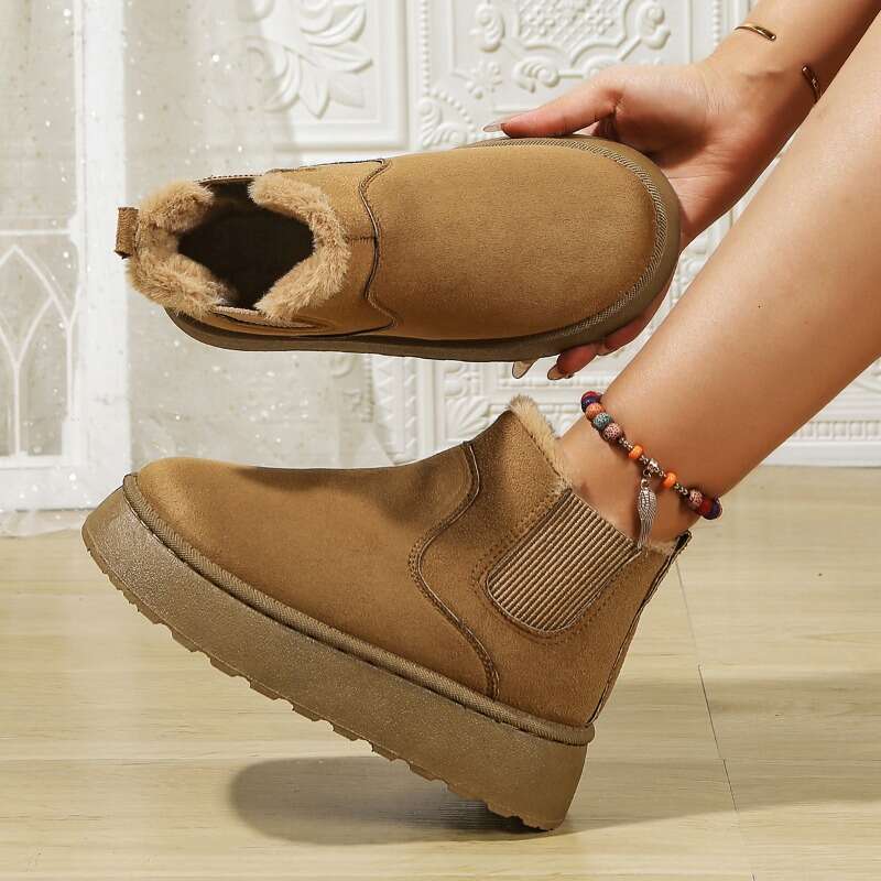 2024 Winter Plush Warm Snow Casual Non Slip Suede Thick Bottom comfort Women's Short Boots Plus size 36-44