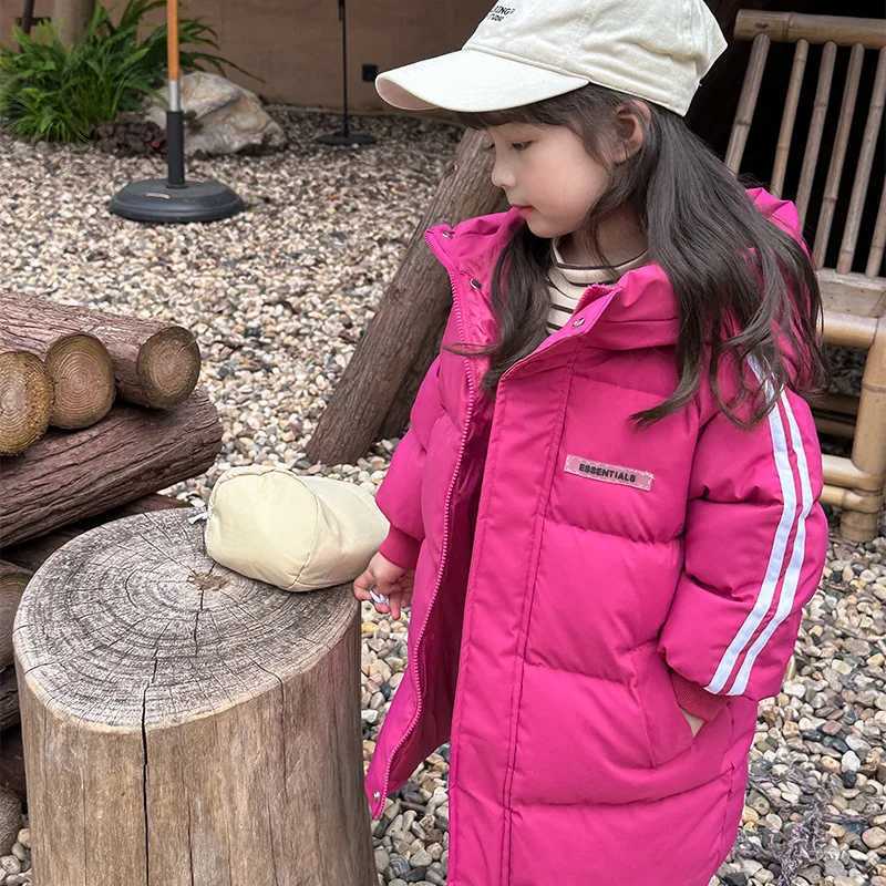 Kids Parka Thicken Warm Long Jackets Toddler Kids Outerwear Outwear Clothes Solid color Winter Down Cotton Childrens 3-10YXJ241214