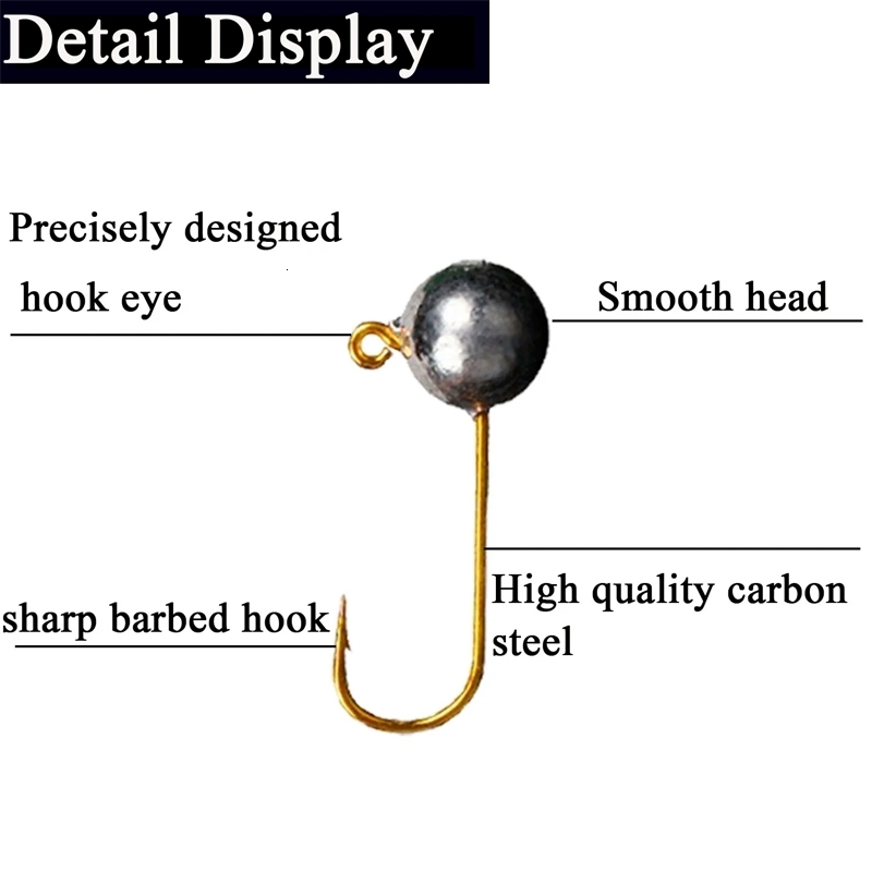 10pcslot Micro Jig Head Fishing Hook 1g5g Ice Mini Crank Fishhook Soft Lure Tackle y241203