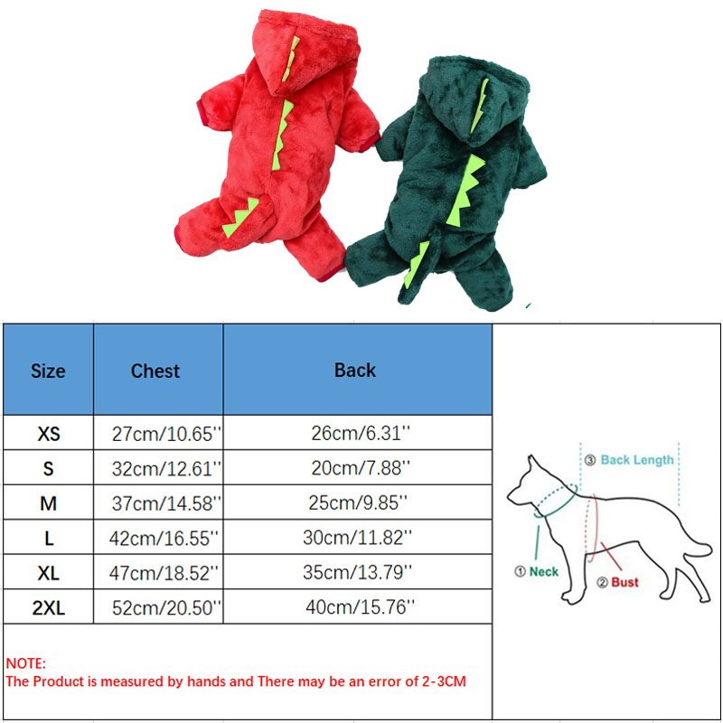 Pet Clothing Dog Cat Autumn and Winter Thickened Warm Blue Dinosaur Hooded Coat Puppy Costume For Small Medium Dogs