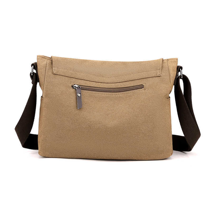 Light men's bag men's canvas large capacity messenger bag multifunctional fashion trend leisure shoulder bag 241215