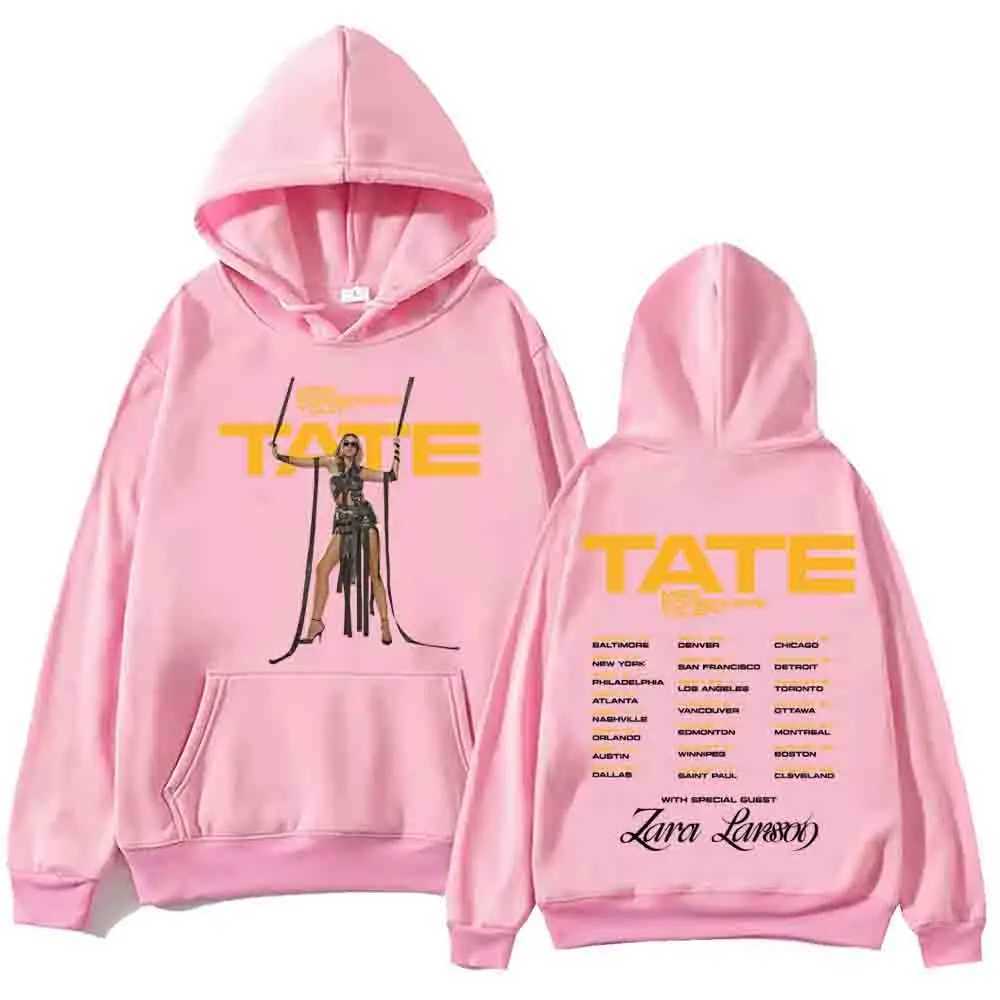 Miss Tate McRae holds the 2025 Hoodie Harajuku Hip Hop Pullover Tops Popular Music Sweatshirt Fans Gift world tour X241216