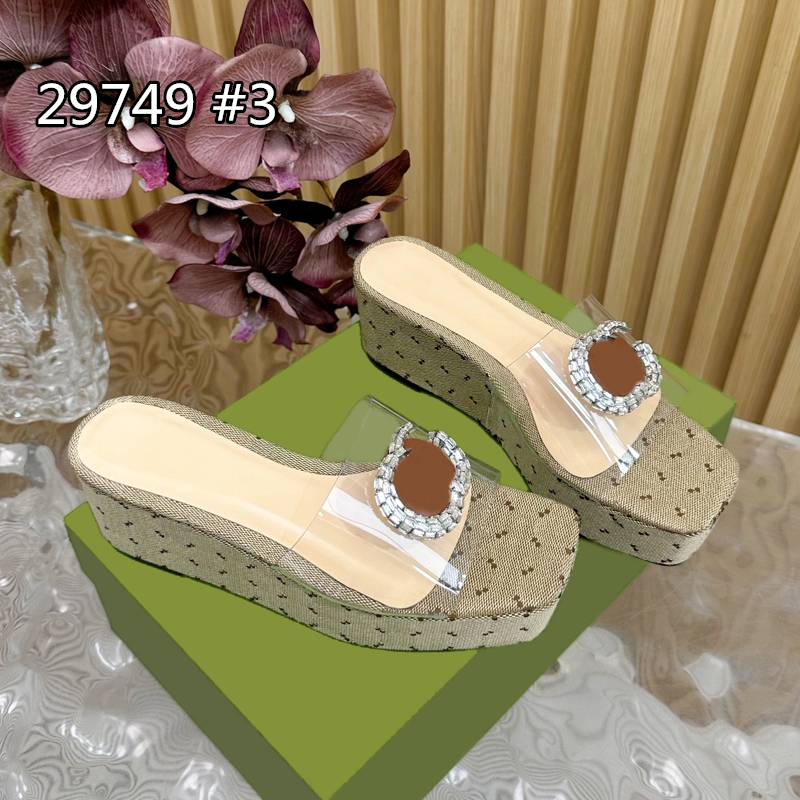 2025 Sandal Transparent Thick Platform Women Shoe Designer high Heels Crystal Letter Shoes Size EU 35-41