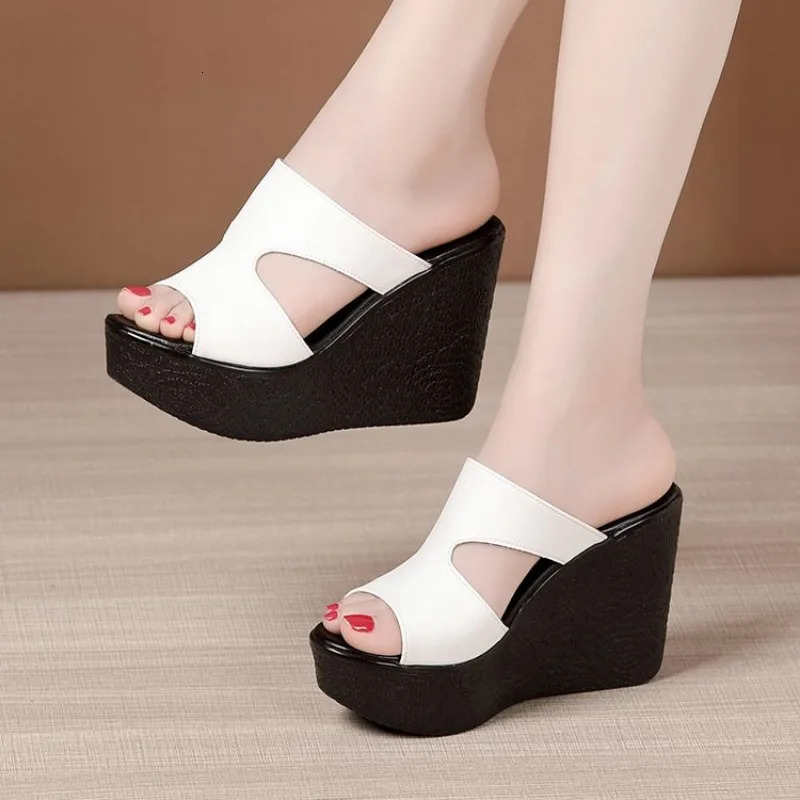 11cm High Heel Sandals for Women 2024 Summer Platform Fashion Footwear Ladies Shoes Large Size Wedges Zapatos Mujer 241213