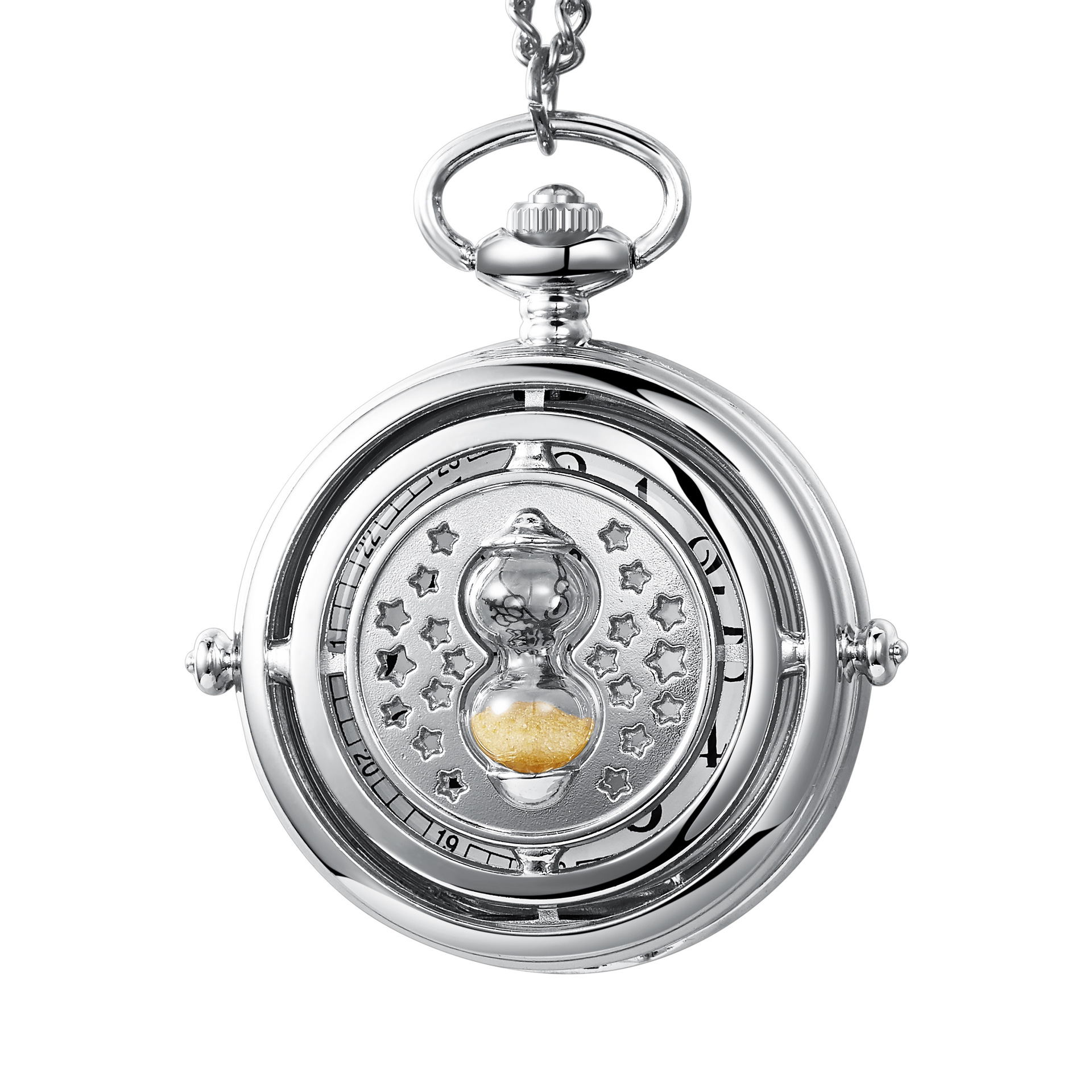 Large pocket watch skeleton funnel chronograph vintage quartz pocket watch thickness 15mm non-waterproof zinc alloy round 012