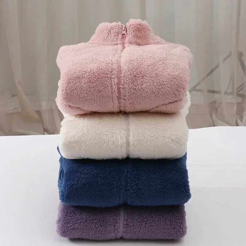 Children Plush Jacket Autumn Winter Fleece Thick Warm Outerwear Solid Casual Soft School Teen Boys Girls Coats 10 12 13 14 15 YXJ241214