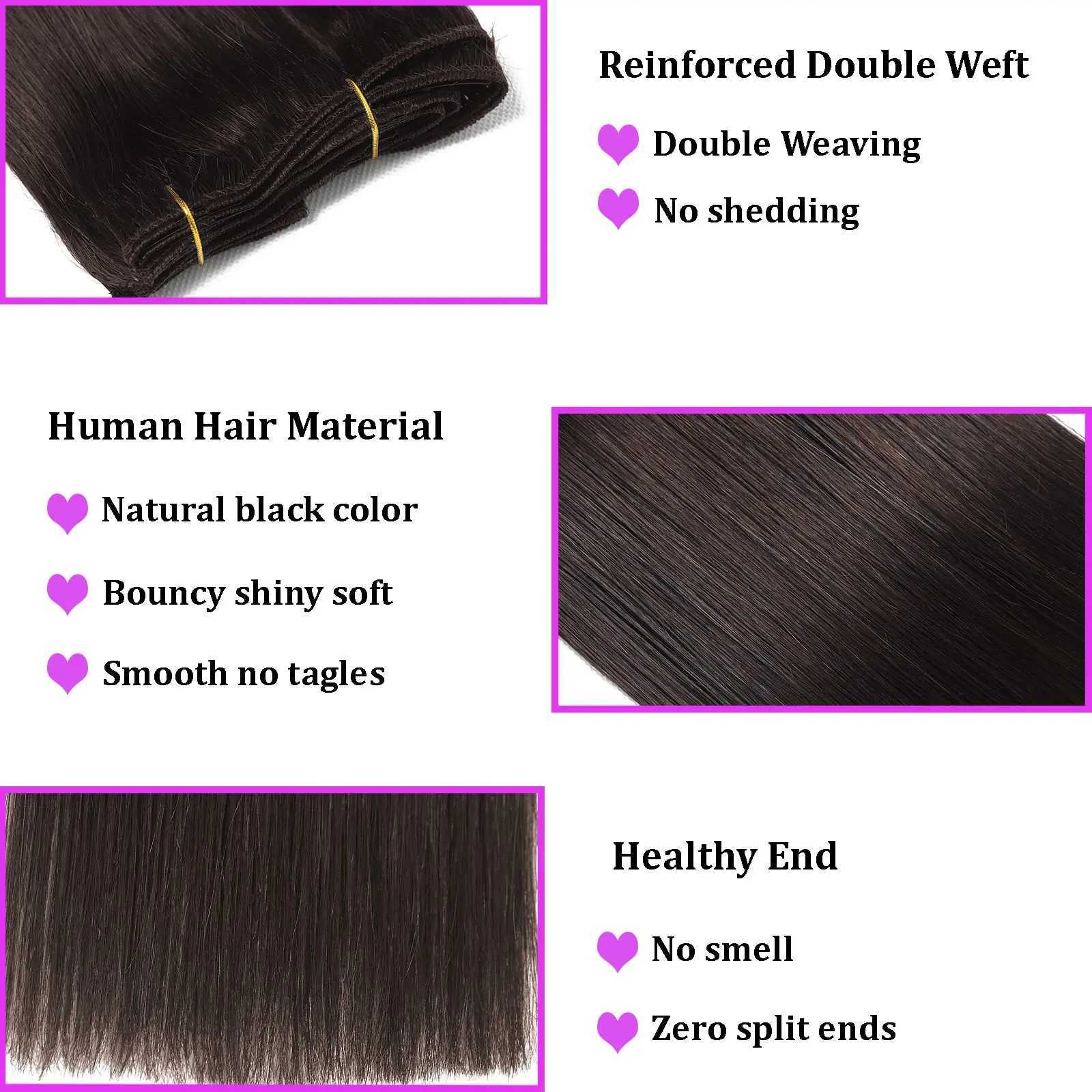 Straight Clip In Human Hair Extensions 8 Pcs/Set #2 Dark Brown Clip Ins Remy Hair Extensions 8-26 Inches 120Gram Soft Feel HairXJ241216