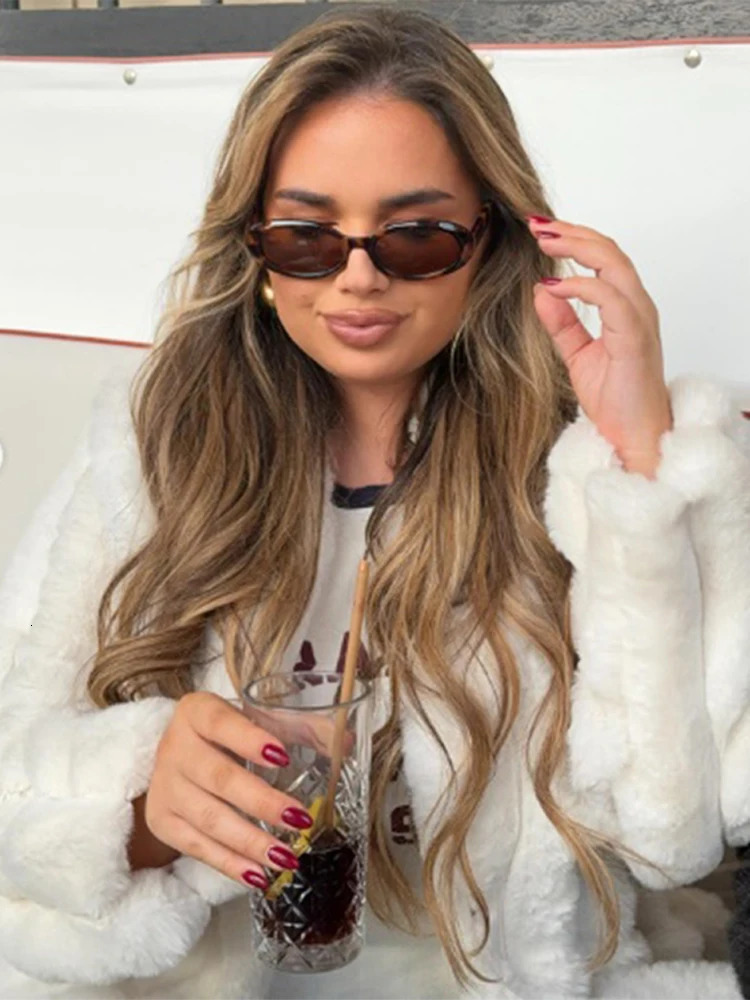 Womens Casual White Collar Faux Fur Coat Womens Elegant Thick Warm Long Sleeve Angry Long Open Fashion Coat 241210