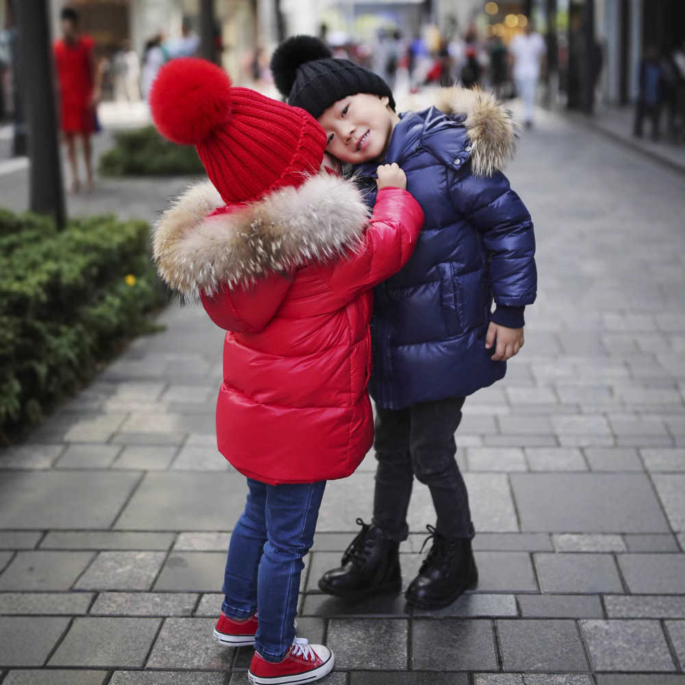 Winter new children's down jacket boys medium long medium children leisure girls warm thick coat X241115