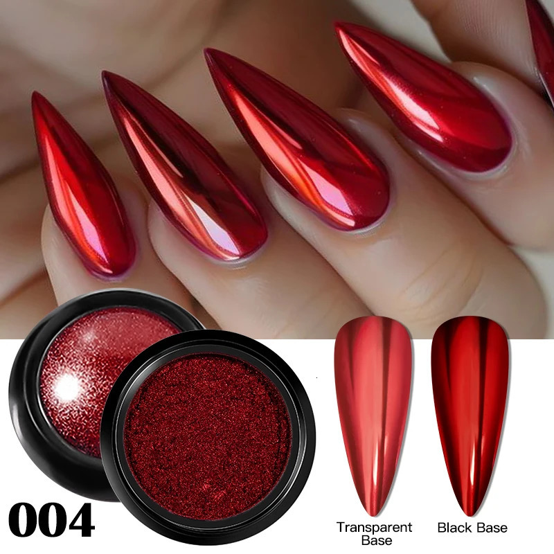 Metal nail glitter powder super bright gold silver red solid mirror pigment dust for gel polish Christmas decoration DIY 241213