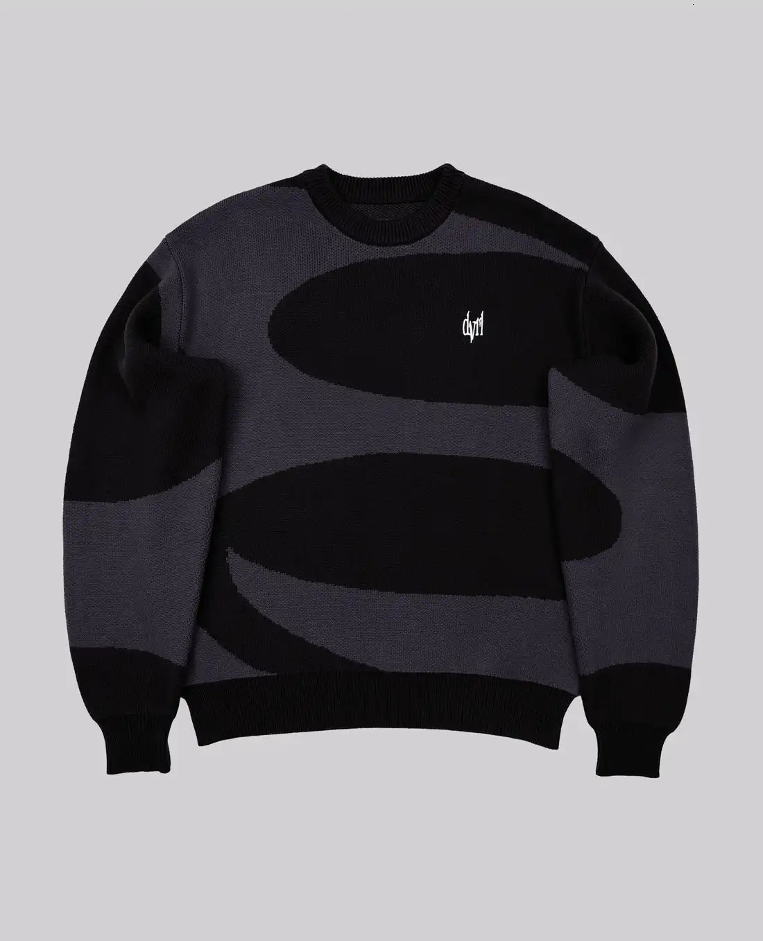 Autumn Winter Irregular Letter Pattern Pullover Sweater Y2k Loose Casual Round Neck Knitted Sweaters Trendy Men Clothing 241216