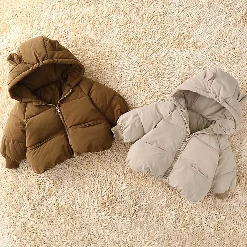 Boys Padded Down Jackets Girls Thick Warm Coats Children Hooded Outerwear Children Clothing Baby Fashion Kids Zipper ParkaXJ241214