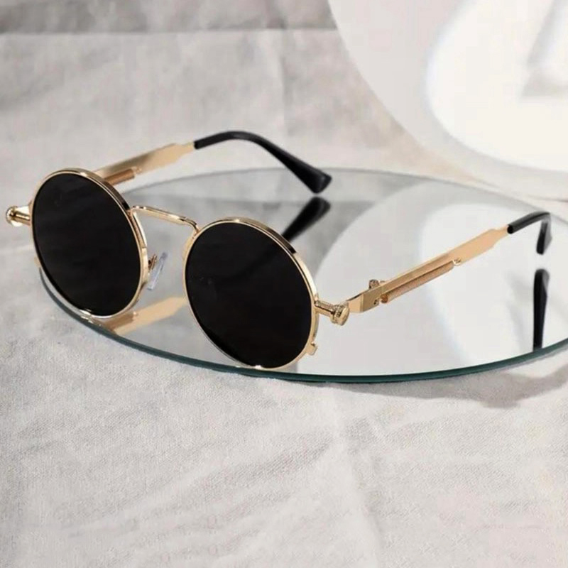 Round Sunglasses for Men Retro Steampunk Sun Glasses For Women Vintage Style UV400 Eyewear Accessory Oculos S65 IVISTA