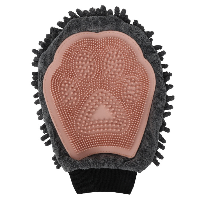 Pet Grooming Glove Silicone Massage Brush Deshedding Mitt for Dogs and Cats, Double-Sided Cleaning Tool