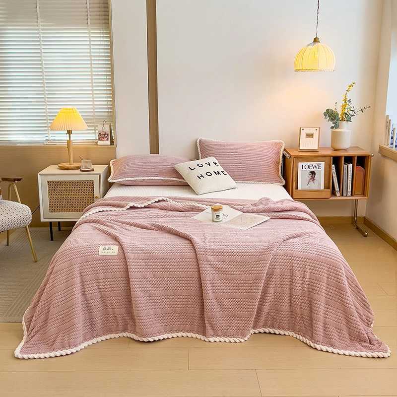 Throw Blanket for Sofa Winter Blanket King Size Home Warm Plaid Comforter Bedspread Bedding SheetC241216