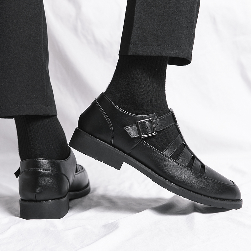 2024 Summer New Fashion Breathable Leather Garden Men's Outdoor Casual Driving Italy Style White Shoes Black