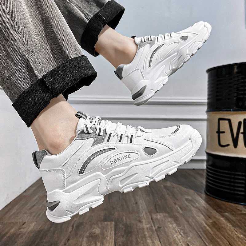 Casual Running Height Increasing Trendy Low Cut Thick Sole Spring Season Men Sport Shoes Versatile Skate ShoesC250325