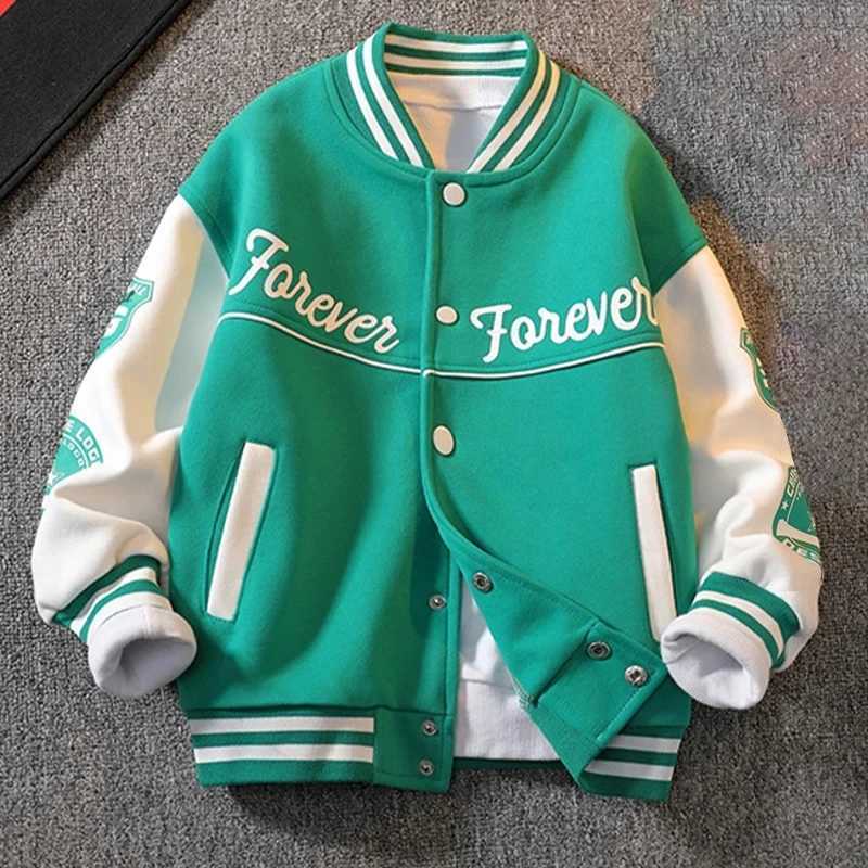 Boys Baseball Uniform Jackets For 3-14 Years Children Clothes For Teenage Boys Sports Outerwear Coat Spring Fashion SweatshirtsXJ241214