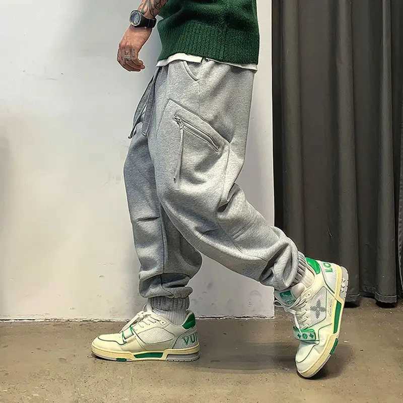 Mens new sports pants mens street fashion brand cool and fashionable drawstring sports pants X241216