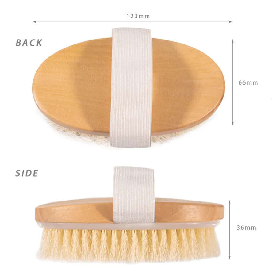 100Pcs Dry Skin Body Face Soft Natural Bristle Brush Wooden Bath Shower Brushes SPA Without Handle Cleansing