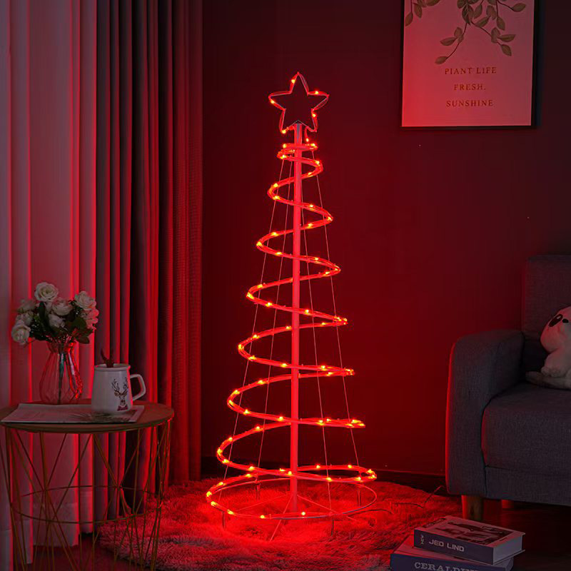 Christmas Festival Warm White LED Spiral String Lights for Yard and Home Decor
